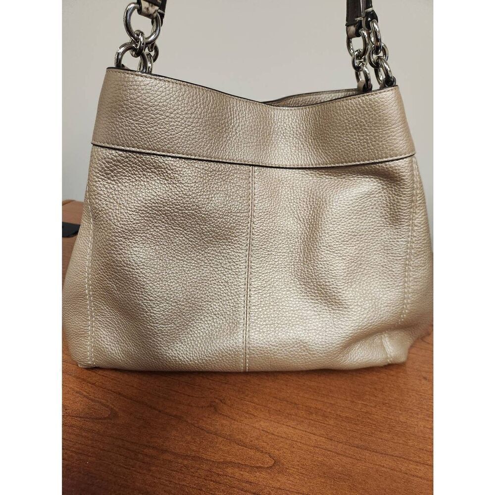Coach Brand Lexy Mushroom #F38879 Genuine Pebble Leather Shoulder Satchel - Picture 3 of 10